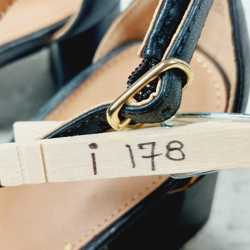 NEW Nordstrom Ellie Double Strap Heeled Sandals In Black I178